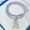 Personnalisé S solide Sier glacé bijoux pendentif lettre A VVS Moissanite Allah pendentif collier hommes