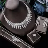 Girocolli Ingenious 4 pezzi Set completo di gioielli da sposa con zirconi per le donne Party Luxury Dubai Nigeria CZ Crystal Wedding 231216