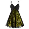 Dames plus size gotische jurk sexy neon vleermuis riem jurk Halloween feestjurk