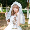 Romans hanayome słodki opaska lolita opaska do włosów panna młoda Wedding Veil Kolor biały czarny