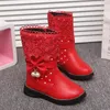 Boots Girl Fashion Boots Kids Cotton Shoes Bow Girl Boots Student Snow Boots Plush Children's Boots for Girls 231215
