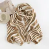 Lenços moda versátil outono e inverno engrossado zebra padrão imitação cashmere cachecol feminino quente listrado xale