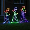 Dekorative Objekte Figuren Outdoor Weihnachten LED Drei 3 Könige Silhouette Motiv Lichtseil Dekoration für Garten Hof Jahr Party 231216