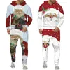 Survêtements pour hommes Hommes / Femmes Noël Père Noël 3D Imprimer Sweat à capuche / Costume Année Fête de vacances SweatshirtsPants Ensemble Funny Xmas Wear Survêtement 231216