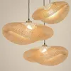 Modern Bamboo LED Pendant Lights Asia Wood Pendant Lamp Living Room Diningroom el Restaurant Kitchen Indoor Deco Hanging Lamp253W