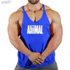 T-shirts voor heren Merk Animal Gym Tank Top Heren Fitnesskleding Bodybuilding tanktops voor heren Zomer Gymkleding voor Sleless Vest ShirtL231216