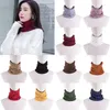 Sjaals 2023 Winter Solid Color Snood Neck Duffler Geknakte sjaal Men Plush Easy Women Warm Fur Wol Carrars