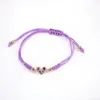 Bangle 10Pcs Rainbow Braided Bracelet Heart Shape Love Cz Simple Trendy Ladies Thread Rope Cords Jewelry Gift Charm Bracelets 231215