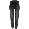 Dames Casual Jeans Capri Broek Slanke Gebleekte Hiip Hop Trekkoord Fashional Design Kokerbroek Hoge Taille Hoge Elastiek