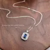 Xiy Solid Gold Fashion Gem Stone sieraden 7,8 mm*12,8 mm Natuurlijk blauw saffier Iced Parpar Paar hanger