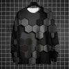 Herrtröjor Vintage Men's Sweatshirt Roligt geometriskt mönster 3D -tryck Simple Men's Top Daily Casual Clothing Loose Overdimensionerad tröja 231215