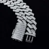 22 mm MOISSANITE SIMNLING STRINLING SREBRNY 925 Biżuteria Hip Hop Losowana na niestandardowe mężczyźni Naszyjnik Cuban Link Chain 18K Gold Gold Biżuteria