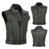 Men's Vests Men Fashion Casual Solid Color Vest Motorcycle Fleet Punk Leather Coat Top Mens Long Wool Coats