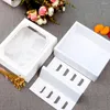 Ta ut containrar Papper Macarons Box Packaging Macaron med fönsterdessert Muffin Cupcake Carriers för hembutik