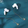 Dingle örhängen Airpods Anti-Lost Chain Drop Gold Plated Earphone Holder Strap Charms och manschettörhängen tillbehör