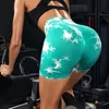 Capri Tie Dye Yoga Shorts Gymleggings Hoge taille Panty Bubble Butt Yogabroek Dames Naadloze Legging Marmeren Afdrukken Trainingskleding