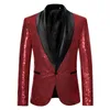 Herrenanzüge Blazer Männer Gold Silber Pailletten Glänzende Blazer Anzugjacke Männer Mode Nachtclub DJ Bühnenauftritte Hochzeit Party Jacke Mantel 231215