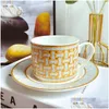 Dinnerware Sets Ceramic Tableware Set Steak Plate El Dinner European Western-Style Snack Coffee Cups And Saucers Gift Box Drop Deliv Dh6Ow