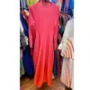 Vestidos casuales Miyake plisado gradiente color manga larga flor bud vestido mujeres 2024 año alta moda elegante suelto más tamaño