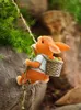 Decorative Objects Figurines Cute Resin Rabbit Statue Carrying Food Climb Rope Outdoor Animal Sculpture For Home Office Garden Balcony Decor Craft Gift 231216