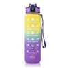 Water Bottles 1000Ml Large Capacity Water Bottle Frosted With St Plastic Cup Sports Gradient Outdoor Drop Delivery Home Garden Kitchen Dh8T2