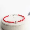 Charmarmband La Monada Red Thread för Hand Pares 925 Sterling Silver Double String Rope Jewelry Women 231215