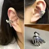 100% äkta 925 sterling silver manschett örhängen icke perforerad bläckfisk örhänge öronklipp punk smycken för män kvinnor smycken287z