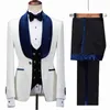 Abiti da uomo Blazer Giacca floreale Abito da uomo Slim Fit Smoking da sposa Blu navy Velluto Risvolto Sposo Costume da festa Homme Uomo Blazer 231215