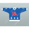 Gdsir Custom BLUE DENIS MERCURE 17 LE NATIONAL DE QUEBEC HOCKEY JERSEY NOVO Top Ed S-M-L-XL-XXL-3XL-4XL-5XL-6XL