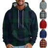 Hoodies masculinos primavera e outono com capuz xadrez pulôver moda casual streetwear esporte moletom M-6xl sudaderas para hombres