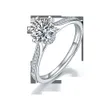 Bijoux personnalisés haut de gamme Brilliant Cut Moissanite Diamond Sier Ring VVS Anneau de fiançailles pour les femmes