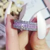 Cluster Rings 2023 Luxury Round Princess Silver Color Eesthetic Eternity Band Rin for Women Jubileums Present Jewelry Wholesale R5579