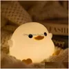 Autre organisation de ménage Doudou Duck Sile Induction Night Light Ambiance Chambre Chevet USB Charge Sleep Pat Drop Deli Dh28T