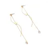 Boucles d'oreilles pendantes tendance pour femmes, Design simple, étoile en Zircon, fait à la main, vente en gros, bijoux cadeaux de Date