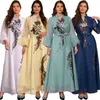 Etnische kleding pailletten geborduurde abaya jurk voor vrouwen Marokkaanse Kaftan Turkije Arabische Jalabiya Islam Maxi Robe 2023 Lente Eid Ramadan