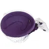 Cappello invernale da donna in feltro di lana con rete floreale formale da donna, da donna, da cocktail, per feste in chiesa, matrimonio, evento Ascot reale