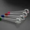 glass oil burner pipe mini smoking handmade pipes thick glass pipe oil colorful smoking pipes random color BJ