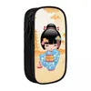 Sacos cosméticos Kokeshi Boneca Lápis Casos Japonês Menina Lápis Caneta Titular Para Menino Grande Capacidade Estudantes Escola Zipper Papelaria