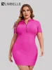 Jurken Slimbelle 4xl plus size dames kleding schede ritsen stevige jurk sexy vrouw vrouwelijke zomerjurken vrouw 2022