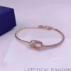 S925 Silverarmband Swarovski Designer Luxury Fashion Women Oval Slag Heart Rose Gold White Diamond Gift Armband för flickvän