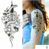 Tymczasowe tatuaże 100 sztuk hurtowni wodoodporne tatuaż naklejka wilk tygrys sake wąż kwiat ramię henna fałszywe rękawy mężczyzna kobiety d dhrum