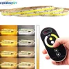 Bicolor CCT Cob Strip LED Light Bar med Dimmer 24V 12V FOB Soft Flexible Cob Tape Yellow White 2700-6500K Dimble W220311311a