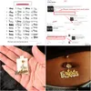 Navel & Bell Button Rings Navel Bell Button Rings Doremi 3D Double Color Custom Name Belly Ring Stainless Steel Body Jewelry Zircon Go Dha0R