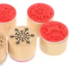 Opslagflessen 6 stuks Stempel Inkten Stamper DIY Stampers Unieke Stempels Draagbare Ambachten Kerstmis Hout Kerstfeestgunsten