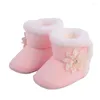 Premiers marcheurs nés filles bottes de neige hiver fleur cheville chaud bébé chaussures de marche pour enfant en bas âge