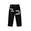 Männer Hosen Minus Zwei Hip Hop Brief Grafik Druck Baggy Jeans Schwarz Männer Frauen Neue Haruku Gothic Breite Hosen streetwear