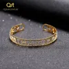 Bangle Gold Name Bangles Personalized ID Family Lover Nameplate Faith Letter Bracelet Stainless Steel Adjusted 231215