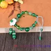 Braccialetti di fiori di giada verde Braccialetti di calcedonio naturale Amuleti Charms Braccialetti Gioielli Pietra Talismani Regalo Argento 925 Uomo Uomo Designer