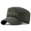Berets 2023 USA US Marines Corps Cap Hat Military Hats Camouflage Flat Top Men Cotton Hhat USA Navy broderad camo
