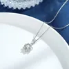 Chains 999 Sterling Silver Shiny Choker Necklace Sparkling Zircon Clavicle Chain For Women Wedding Jewelry Gift